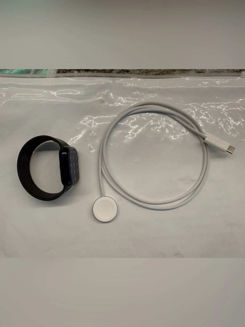 Apple Watch series 7 41mm aluminum with black silicone wrist band